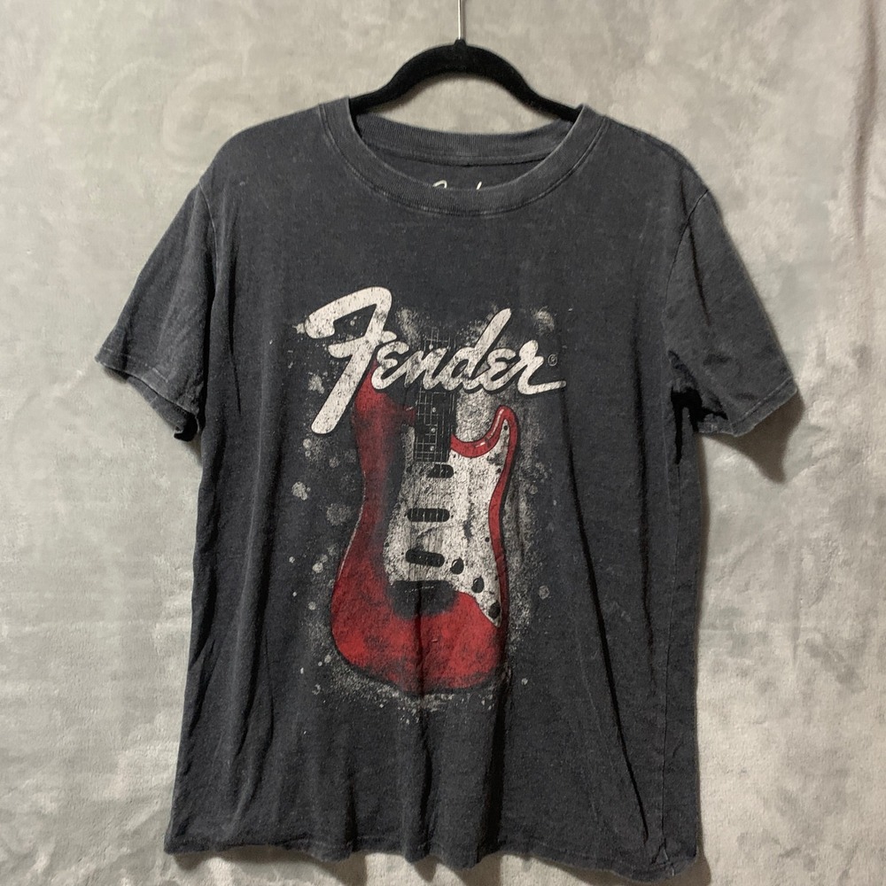 Life Clothing Co Fender Stratocaster Graphic T-Shirt Mens Small Charcoal Gray S